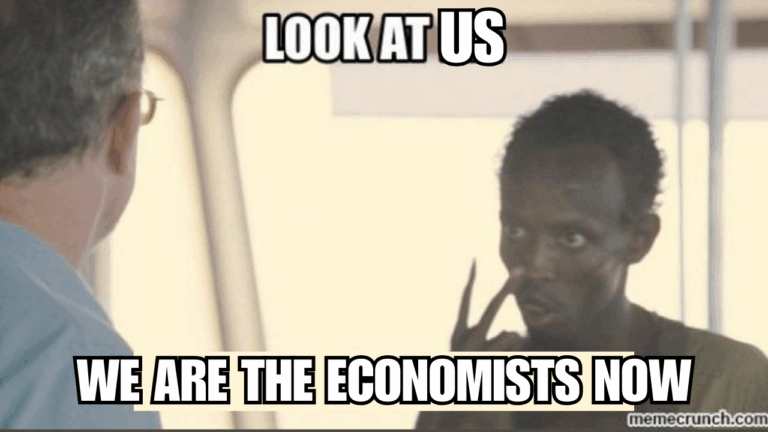 look at us we are the economists now